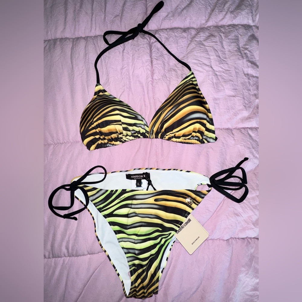 ROBERTO CAVALLI BEACHWEAR 2-Piece Bikini in Zebra Print